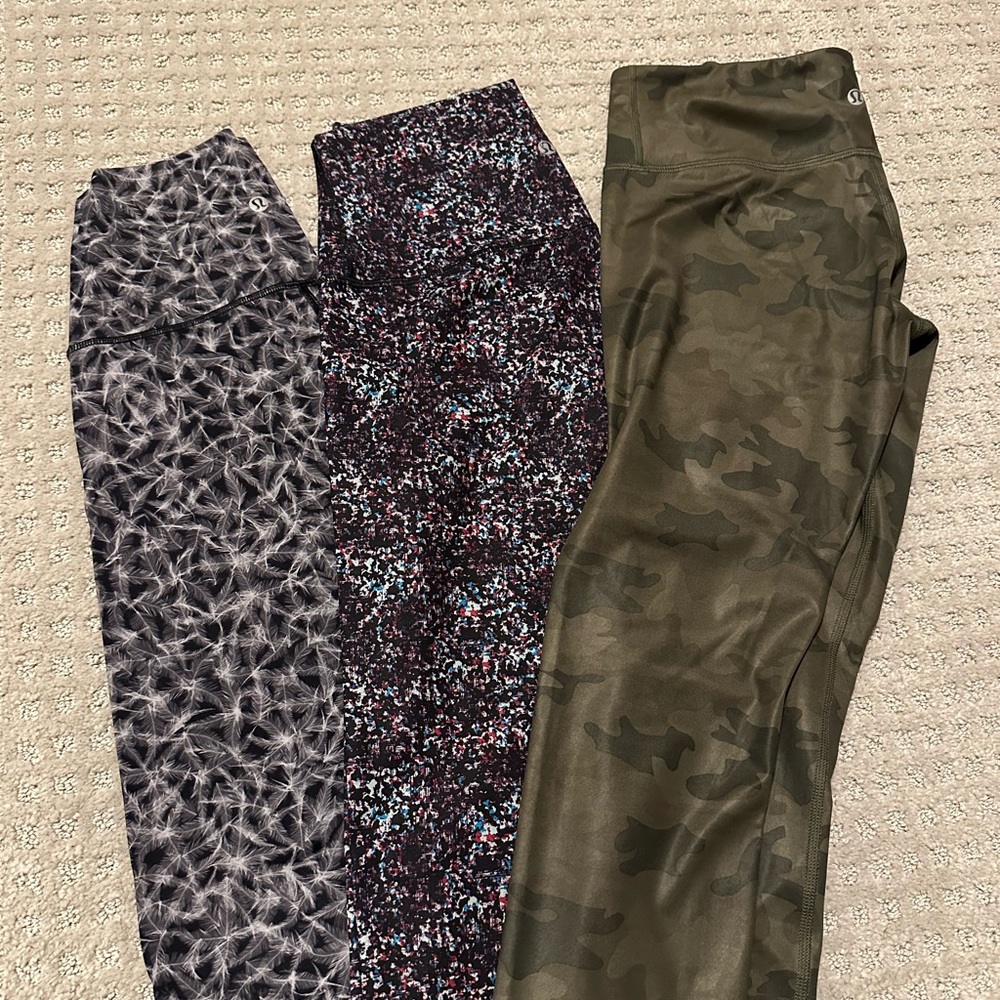 3 pair Lululemon leggings